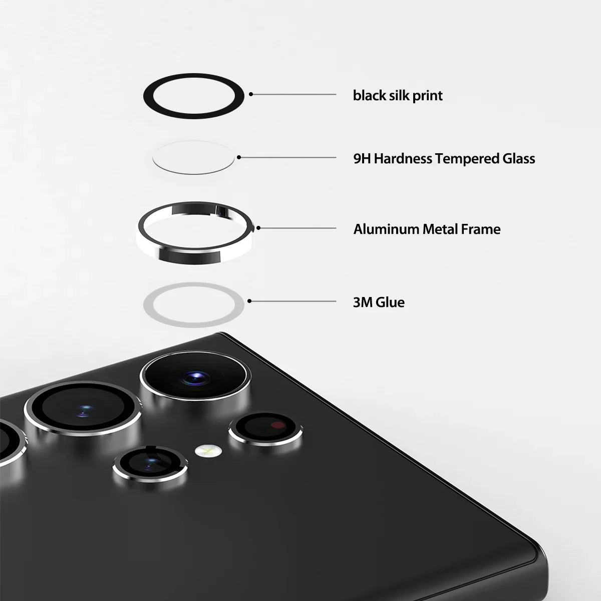 Araree Metal Ring C-Subcore Camera Lens Protector For Samsung Galaxy S23 Ultra -Clear - Tashqila Araree Metal Ring C-Subcore Camera Lens Protector For Samsung Galaxy S23 Ultra -Clear - Tashqila
